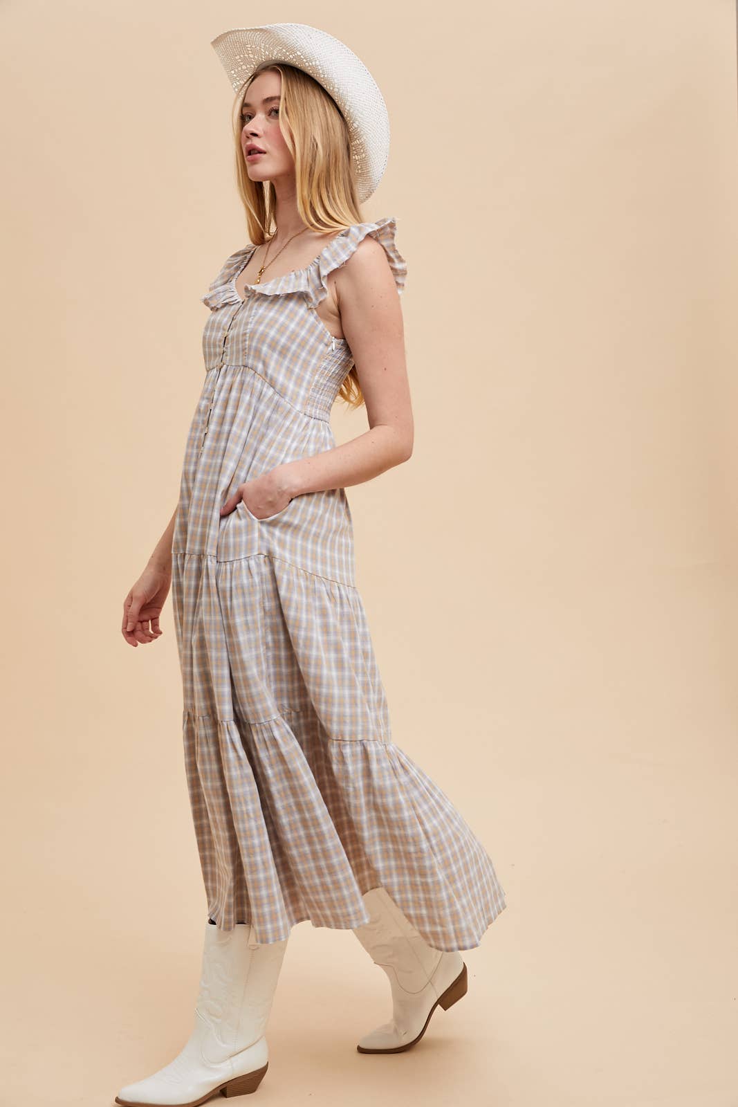 MONROE Cotton Plaid Summer Dress