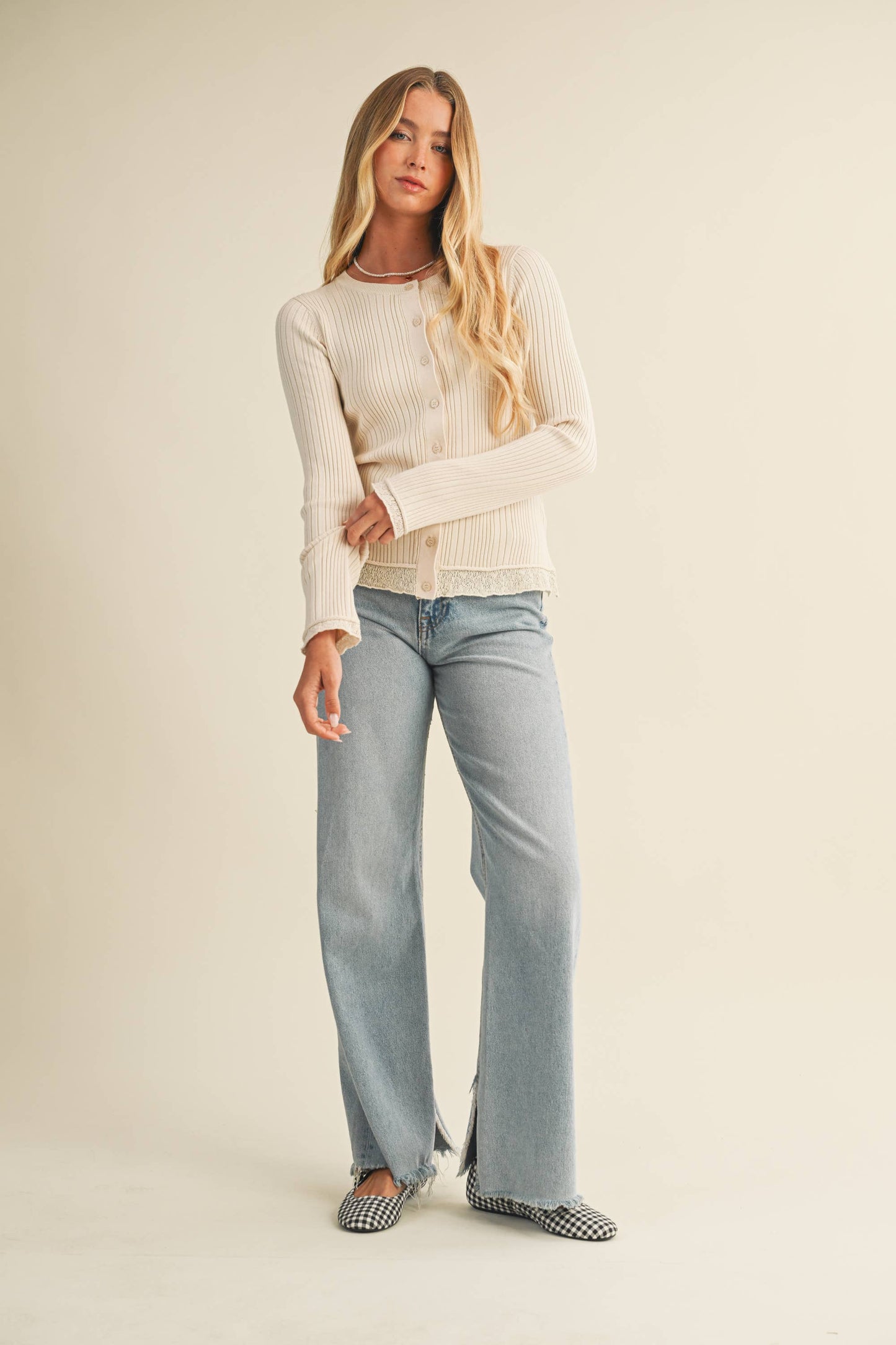 CREAM Ribbed Sweater Cardigan