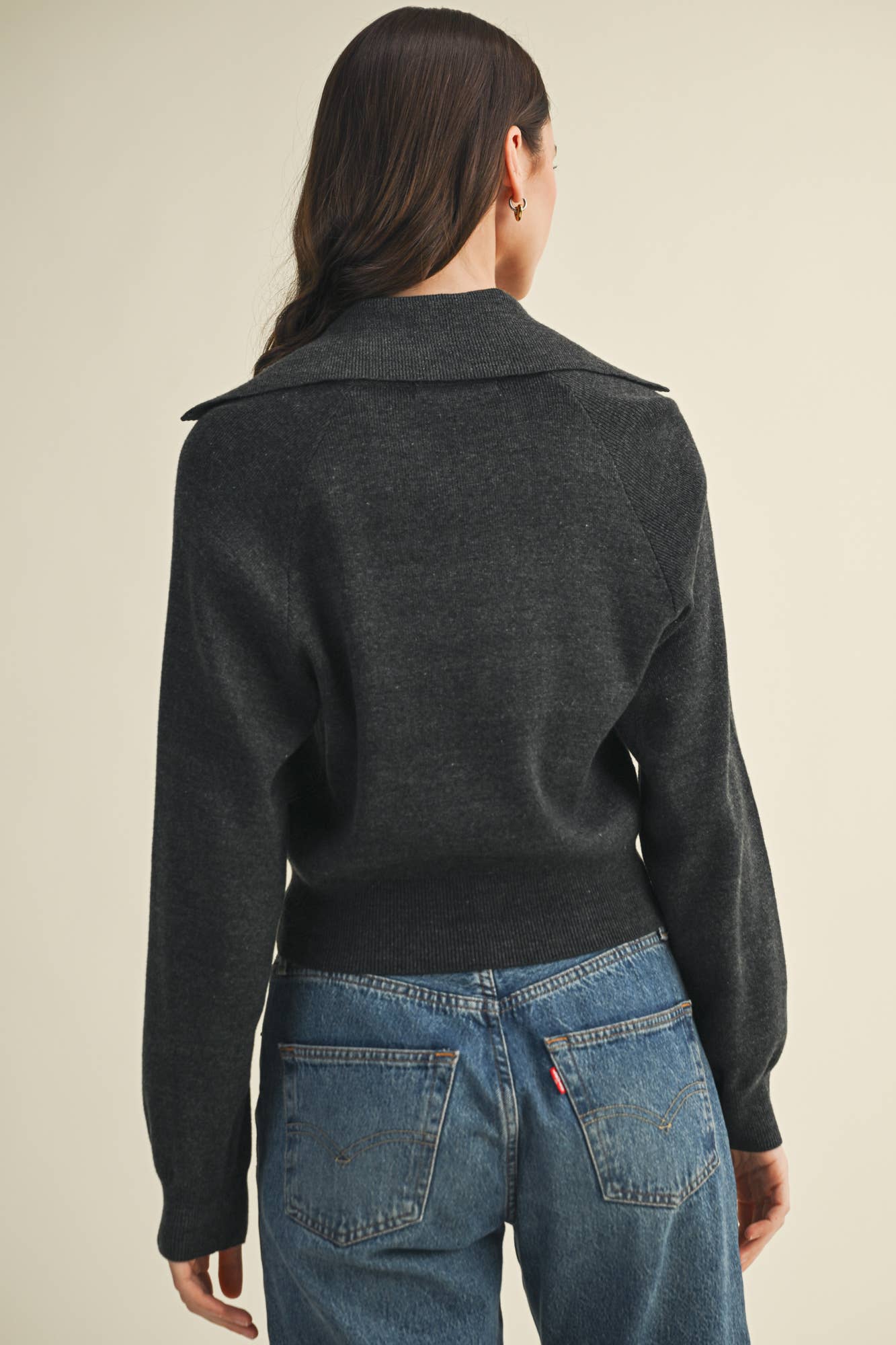 WIDE COLLAR Sweater Cardigan