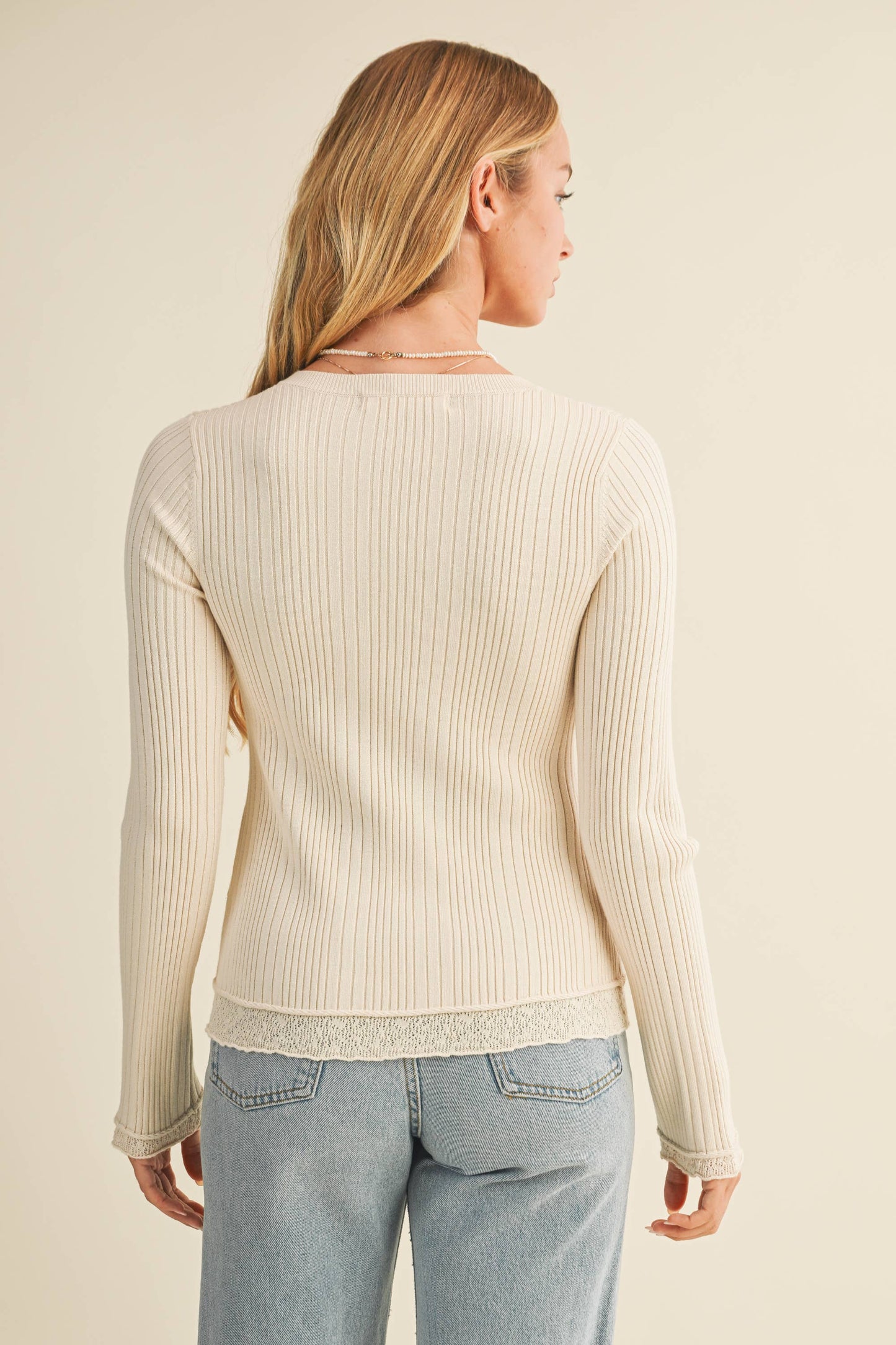 CREAM Ribbed Sweater Cardigan
