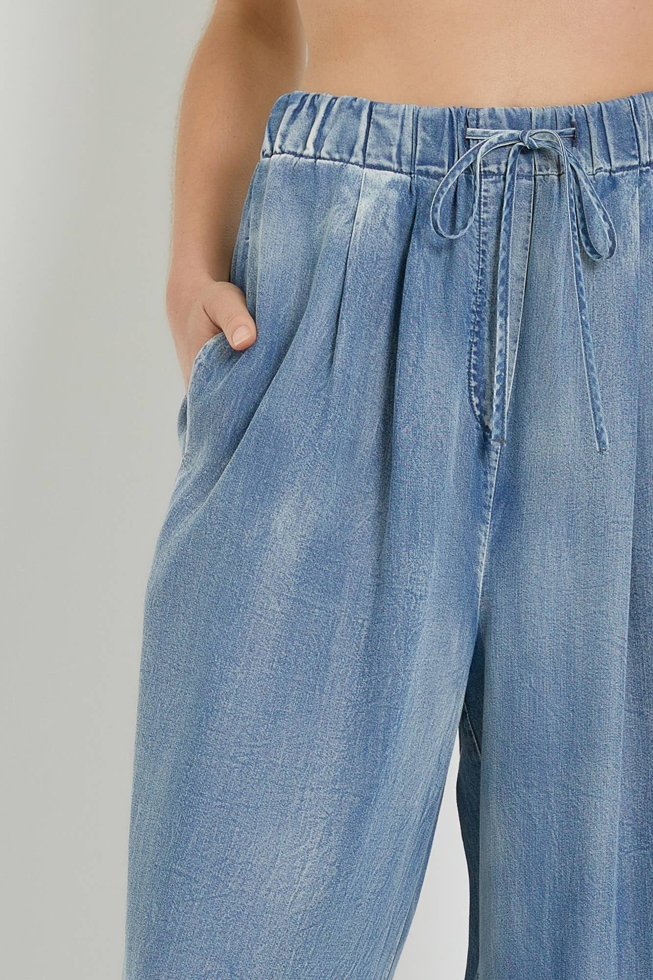 GO WITH THE FLOW Wide Leg Denim Pants