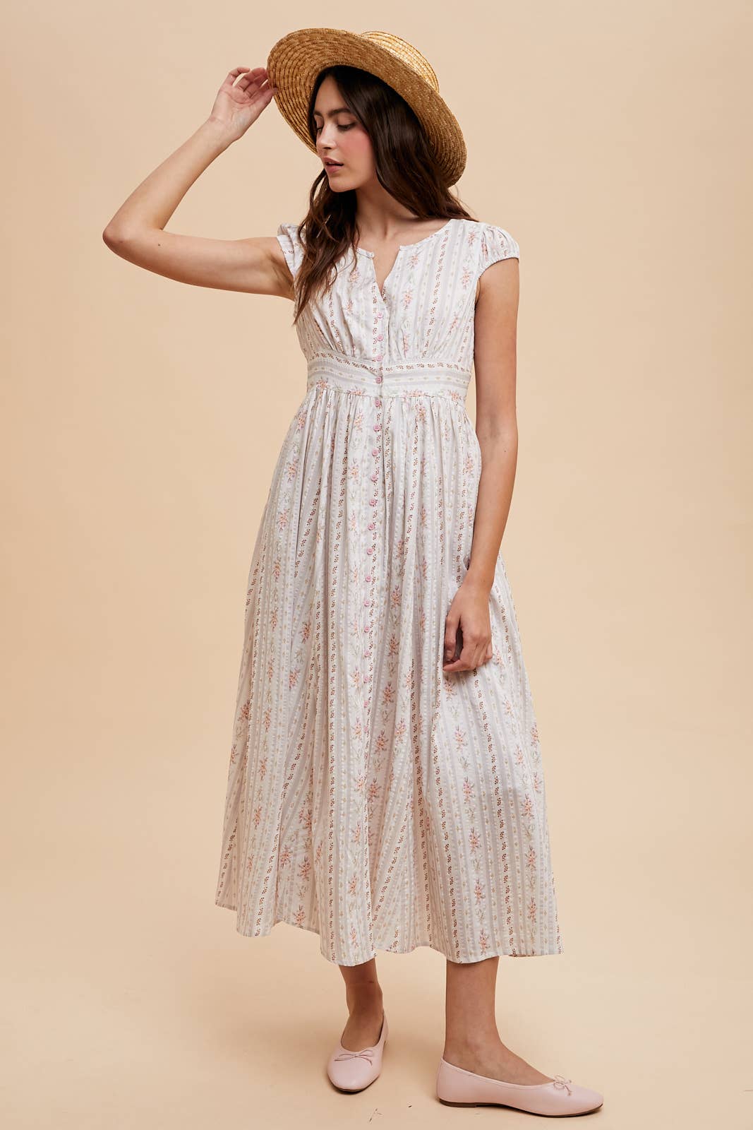 RAVENSDALE Cotton Floral Button Down Maxi Dress