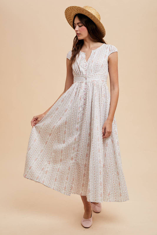 RAVENSDALE Cotton Floral Button Down Maxi Dress