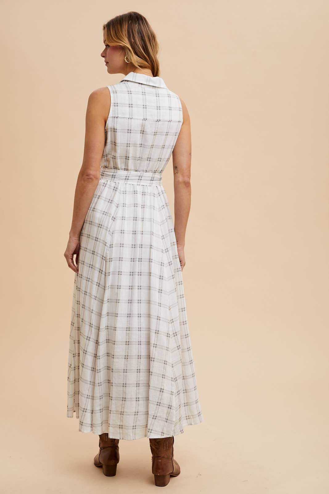 DUVALL Checkered Button Down Dress