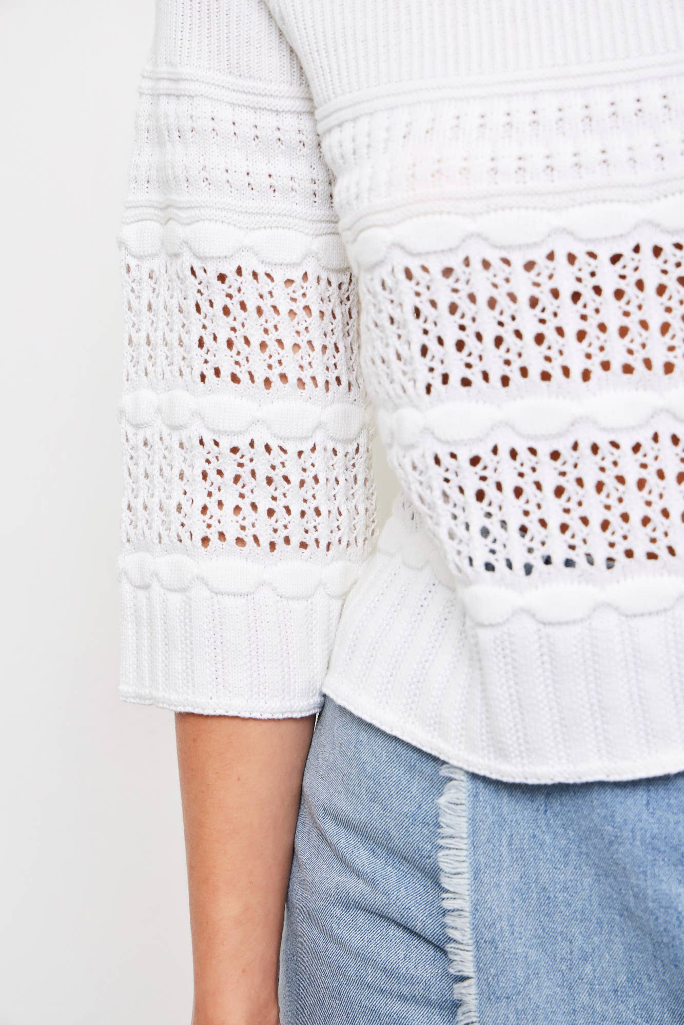 BRIER Crochet Knit Top