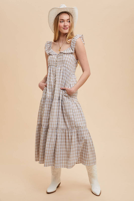 MONROE Cotton Plaid Summer Dress