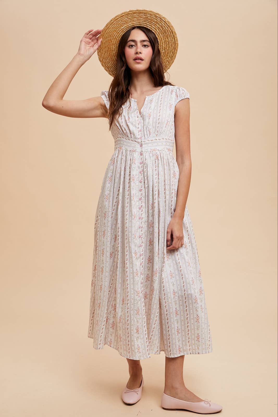 RAVENSDALE Cotton Floral Button Down Maxi Dress