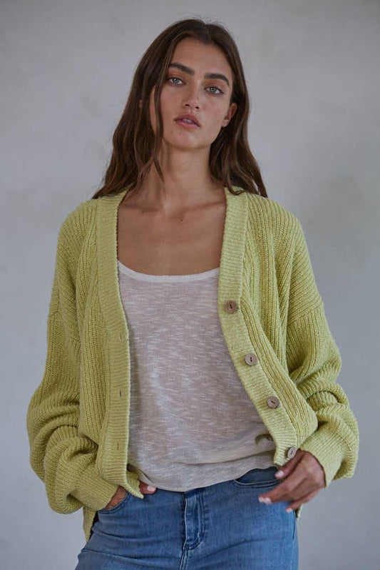 GRANNY SMITH Knit Cotton Cardigan